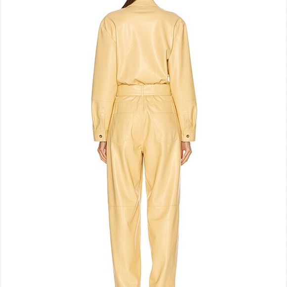 Nanushka Ashton Vegan Leather Jumpsuit, Margarine, EUC - Picture 2 of 14